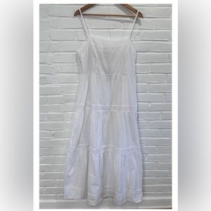 LULUS White Textured Tiered Midi Dress Size XL Resort NWOT NEW